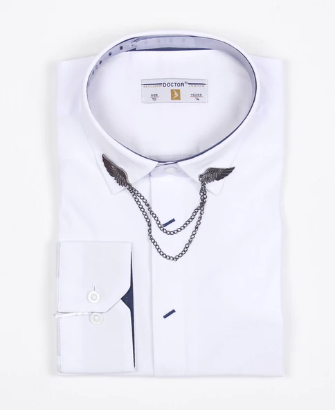 Erkek Çocuk Zincir Yakalı Gömlek - Resim 3