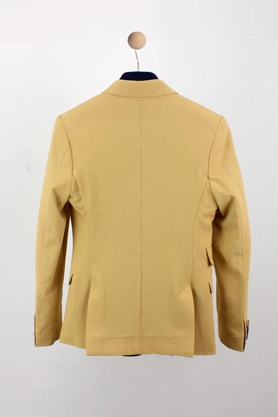 Erkek Çocuk Dört Düğmeli Astarsız Ceket - 3