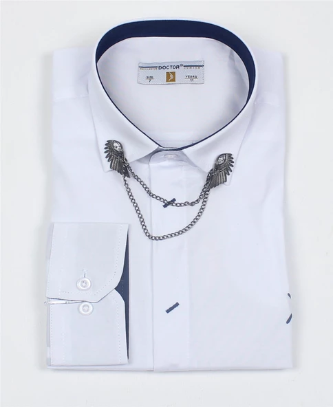 Erkek Çocuk Zincir Yakalı Gömlek - Resim 5