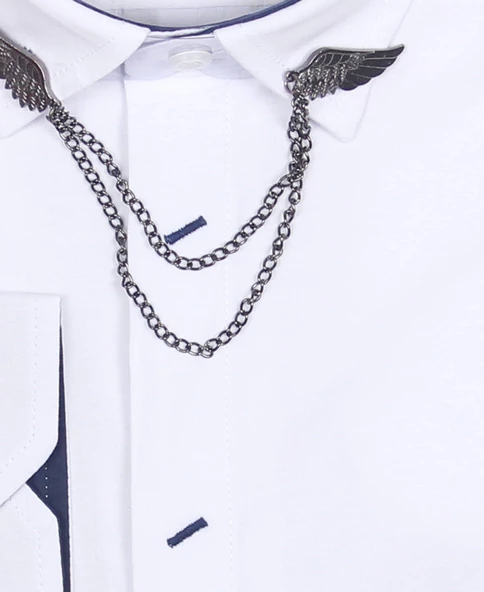 Erkek Çocuk Zincir Yakalı Gömlek - Resim 4