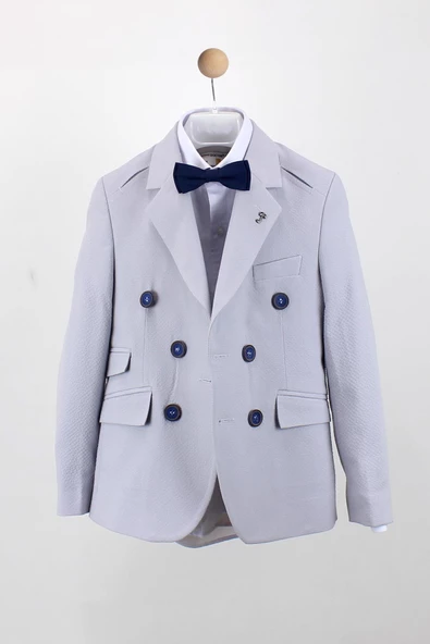 Erkek Çocuk Dört Düğmeli Astarsız Ceket