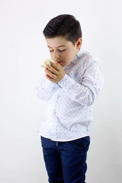 Erkek Çocuk Desenli Uzun Kol Spor Gömlek - 8