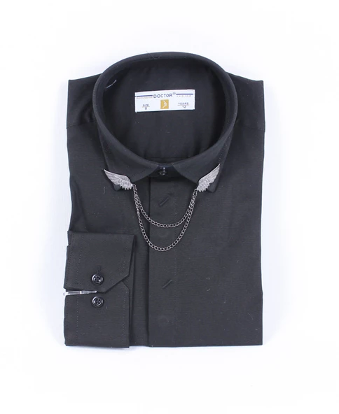 Erkek Çocuk Zincir Yakalı Gömlek - 4