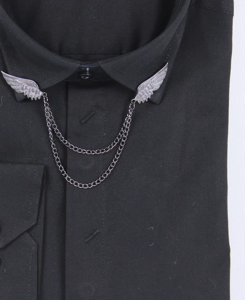 Erkek Çocuk Zincir Yakalı Gömlek - 5