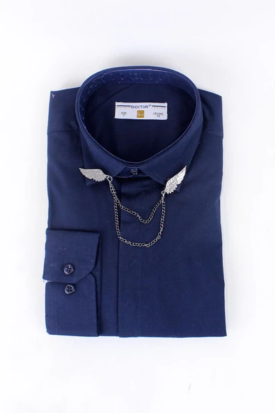 Erkek Çocuk Zincir Yakalı Gömlek - Resim 4