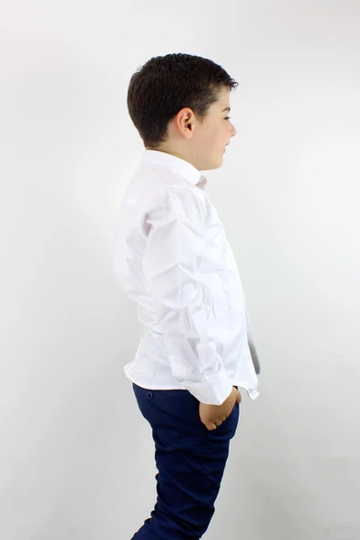 Erkek Çocuk Uzun Kol Elastik Gömlek - 2