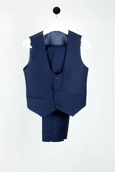 Erkek Çocuk Spor Kesim Yelekli Takım Elbise - 5