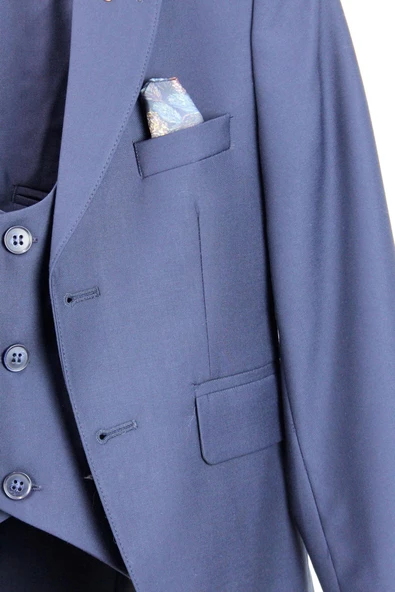 Erkek Çocuk Spor Kesim Yelekli Takım Elbise - 4