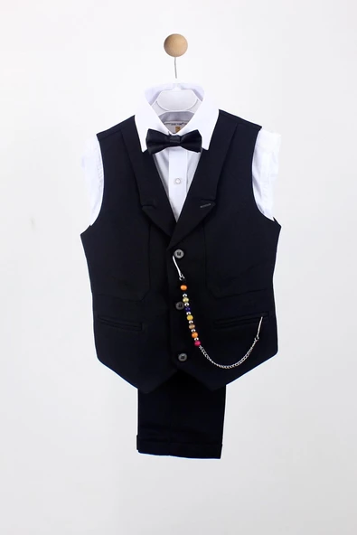 Erkek Çocuk Yakalı Yelek Pantolon Takım