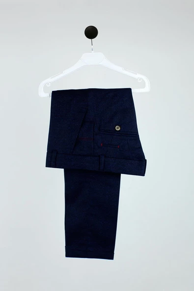 Erkek Çocuk Çift Sıra Düğmeli Zincili Yelek Takım - 4