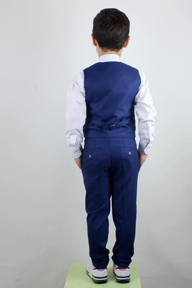 Erkek Çocuk Yakalı Yelek Pantolon Takım - 4
