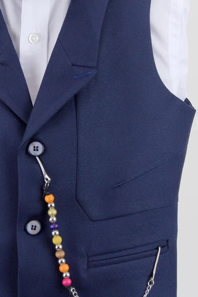 Erkek Çocuk Yakalı Yelek Pantolon Takım - 7