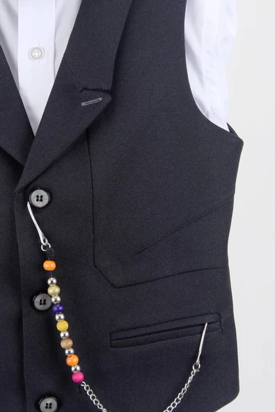 Erkek Çocuk Yakalı Yelek Pantolon Takım - 3