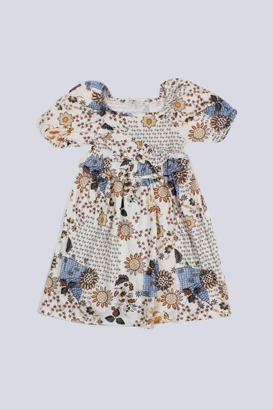 Kız Çocuk Baskılı Elbise - Resim 2