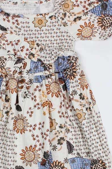 Kız Çocuk Baskılı Elbise - Resim 3