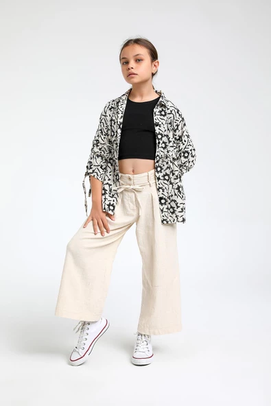 Yaş Kız Çocuk Kolları Büzmeli Tunik Ceket - 5