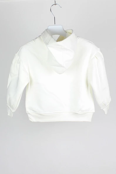 Escabel Kız Çocuk Balon Kol Kapşonlu Sweatshirt - 3