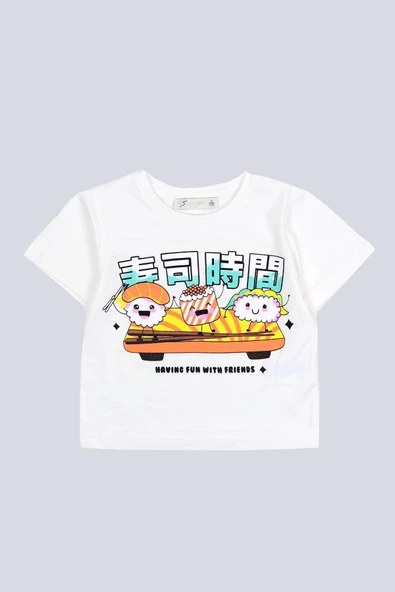 Kız Çocuk Baskılı Kısa Boy Tshirt - 2