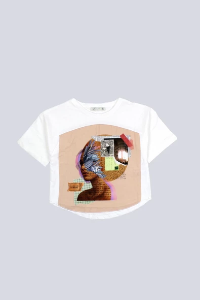Kız Çocuk Baskılı Tshirt - 2