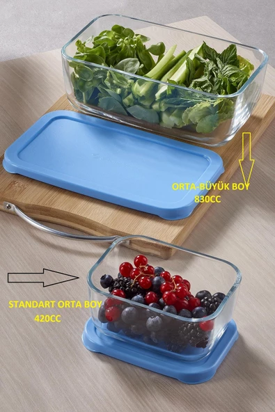 Paşabahçe 6 Adet  530743 Orta Büyük Kapaklı Snowbox Saklama Kabı Takımı 830cc - 2