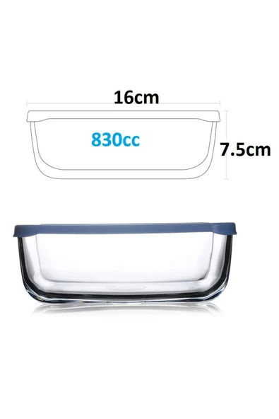 Paşabahçe 6 Adet  530743 Orta Büyük Kapaklı Snowbox Saklama Kabı Takımı 830cc - 3