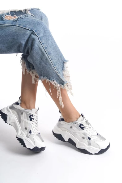 Muca Lacivert Beyaz Sneaker Günlük Spor Ayakkabı - 2
