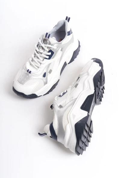 Muca Lacivert Beyaz Sneaker Günlük Spor Ayakkabı