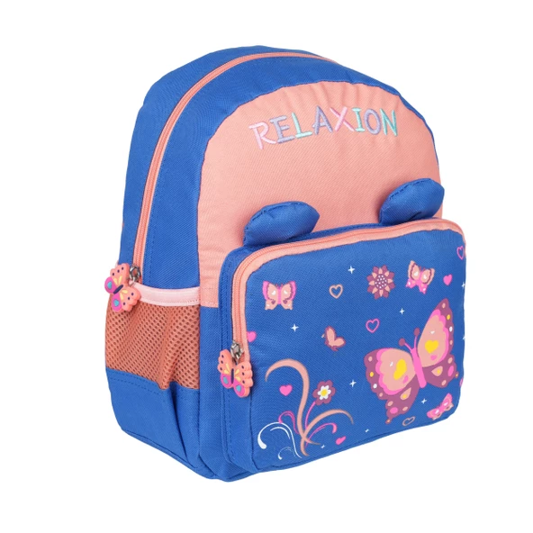 Kız Çocuk 2 Bölmeli Kulaklı Anaokulu Çantası RLX4040-Kelebek ürün görseli 1