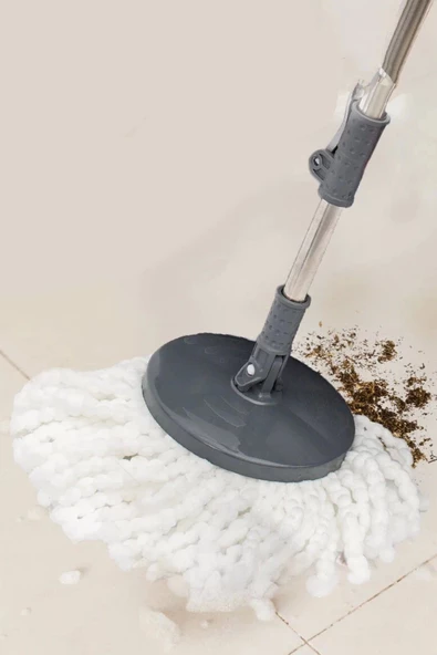 360 Derece Döner Başlıklı Lüx Temizlik Kova Microfiber Mop Paspas Seti 16 Litre - 2