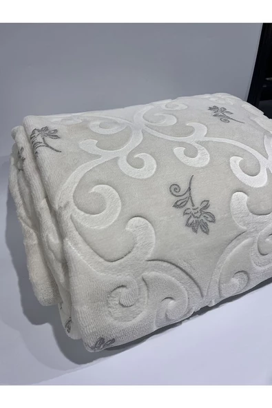 MERİNOS PIRILTI BATTANİYE ÇİFT KİŞİLİK KEMİK-SİLVER - Resim 3