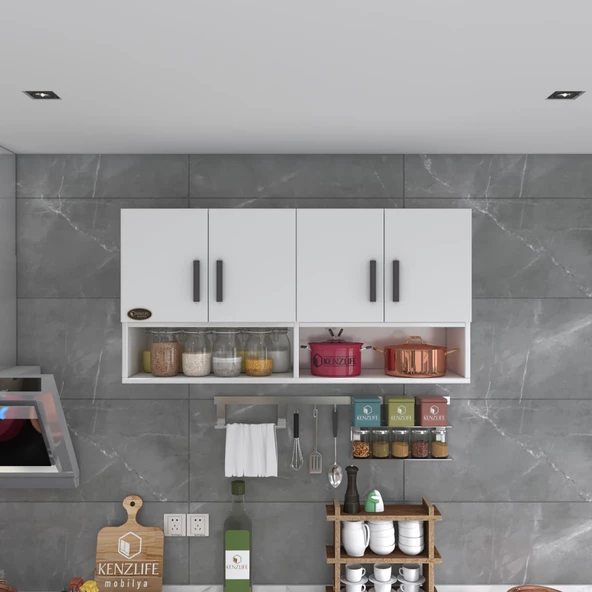 Kenzlife hazır mutfak vesper byz 060x120x32 mutfak banyo dolabı kapaklı raflı - 4