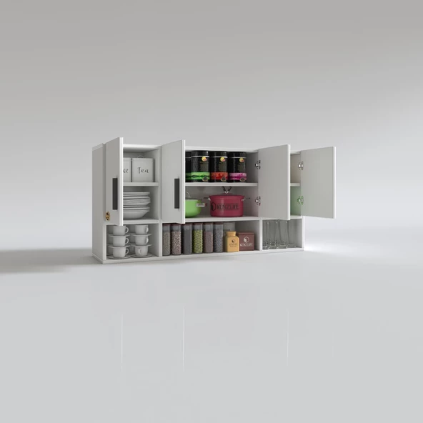 Kenzlife hazır mutfak severus byz 060X120X32 mutfak banyo dolabı kapaklı raflı - 3