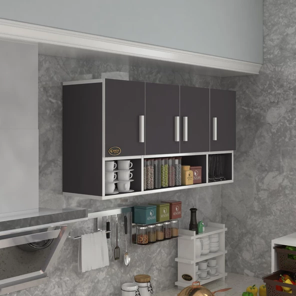 Kenzlife hazır mutfak severus gri 060*120*32 mutfak banyo dolabı kapaklı raflı