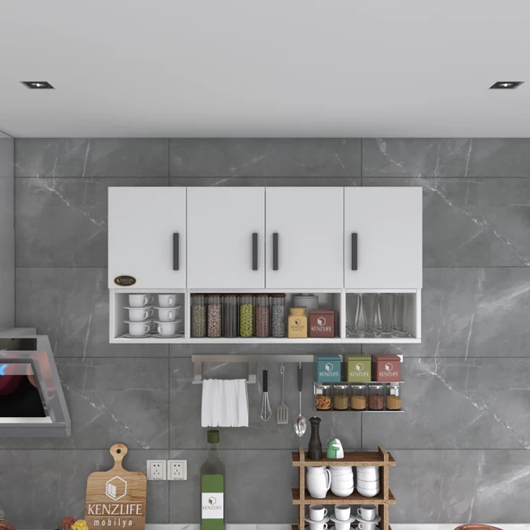 Kenzlife hazır mutfak severus byz 060X120X32 mutfak banyo dolabı kapaklı raflı - 4
