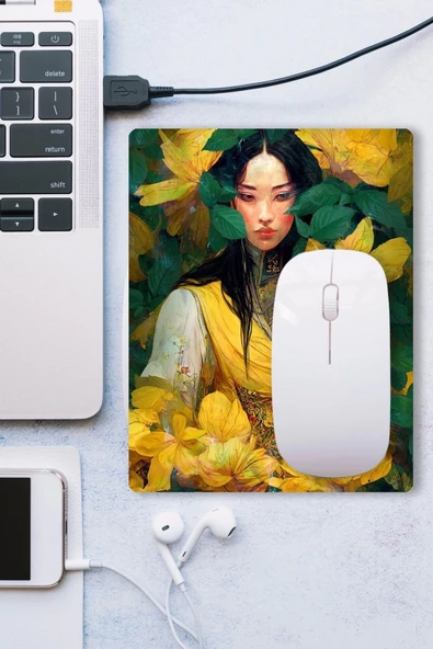 SonicTouch Japon Orman Perisi Kaydırmaz Gaming Oyuncu Dikişsiz Sarı Yeşil Mouse Pad/Ped 17x21cm - 3