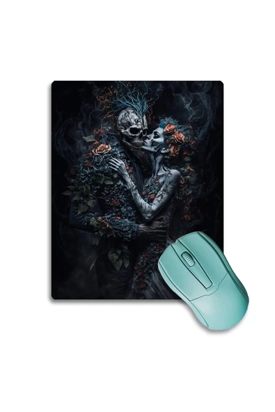 SonicTouch Karanlık İskelet Çift Kaydırmaz Gaming Oyuncu Dikişsiz Siyah Mouse Pad/Ped 17x21cm