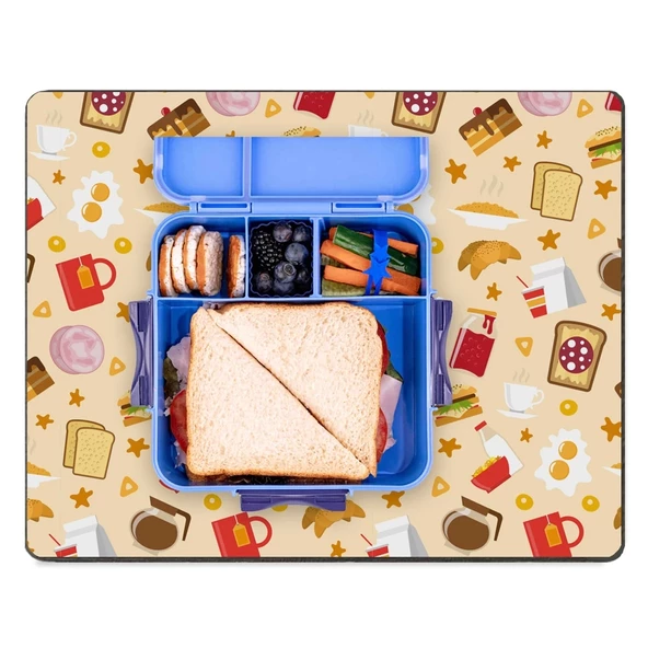 MAtGo School Breakfast Navajo Beyazı Sıvı Geçirmez Beslenme Matı Kaymaz Yıkanabilir Okul Yemek Pad 35x45cm