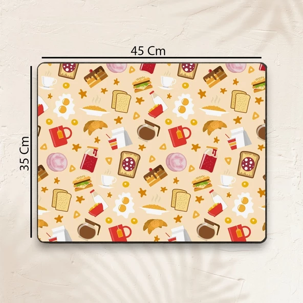 MAtGo School Breakfast Navajo Beyazı Sıvı Geçirmez Beslenme Matı Kaymaz Yıkanabilir Okul Yemek Pad 35x45cm - 3