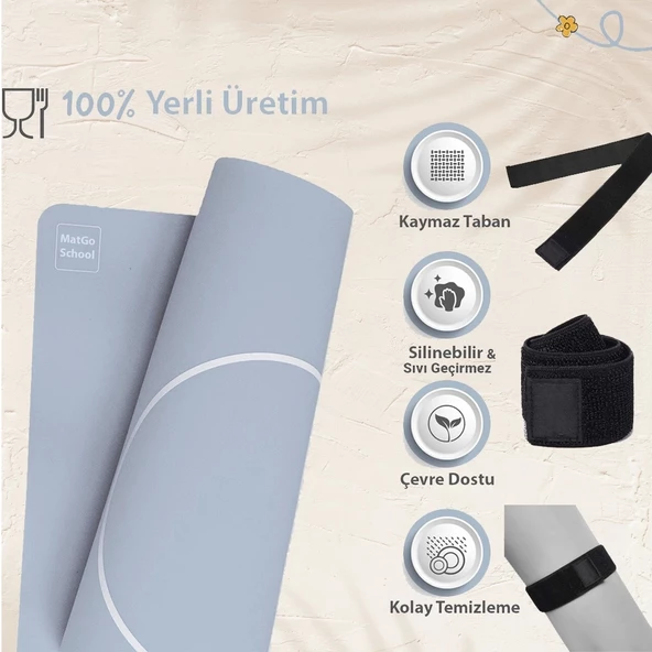 MAtGo School Meyve Partisi Krem Sıvı Geçirmez Beslenme Matı Kaymaz Yıkanabilir Okul Yemek Pad 35x45cm - 5