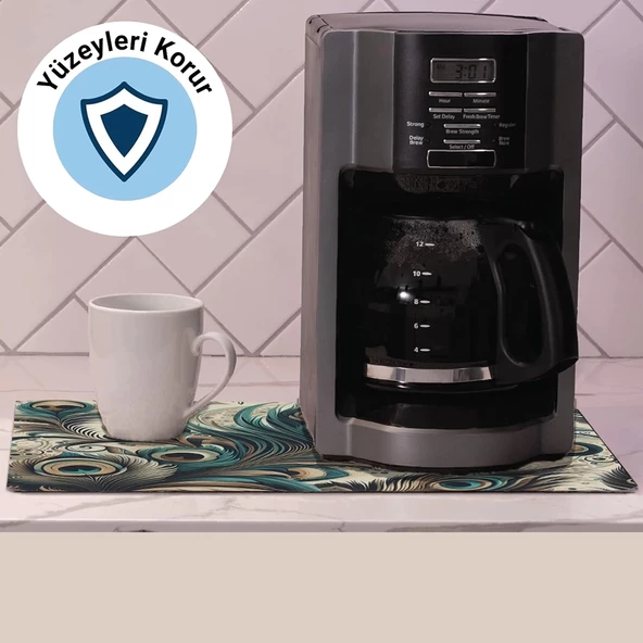 Valerine Life Kahve Makinesi Matı Su Geçirmez Kaymaz Yıkanabilir Çaycı, Çay Espresso Makinesi Pad 35x45cm 27240112 - 2