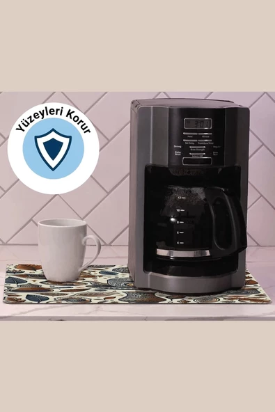 Valerine Life Kahve Makinesi Matı Su Geçirmez Kaymaz Yıkanabilir Çaycı, Çay Espresso Makinesi Pad 35x45cm 27240102 - 2