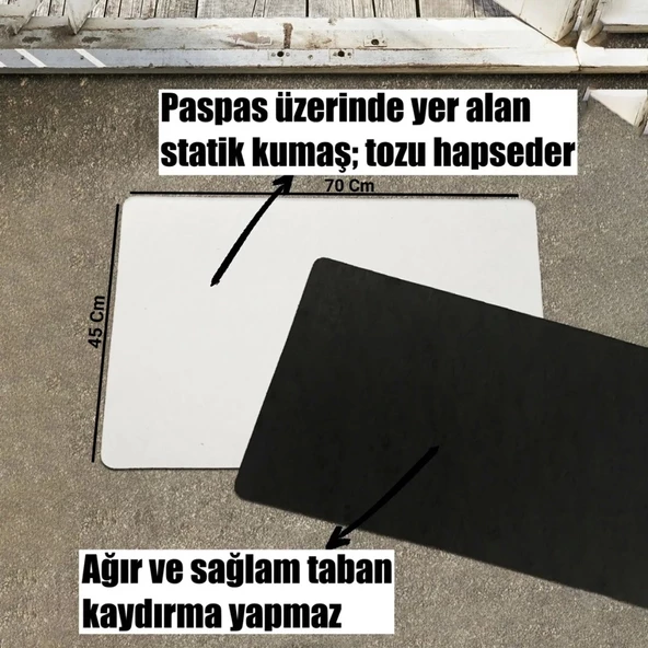 Valerine Life Gökkuşağı ve Flamingo Welcome Kapı Önü Paspası 45x70cm - Resim 4