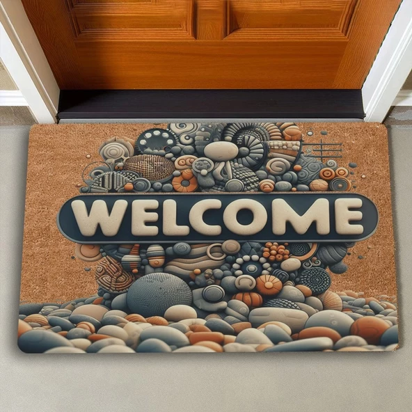 Valerine Life Çakıl Taşları Welcome Kapı Önü Paspası 45x70cm - 2