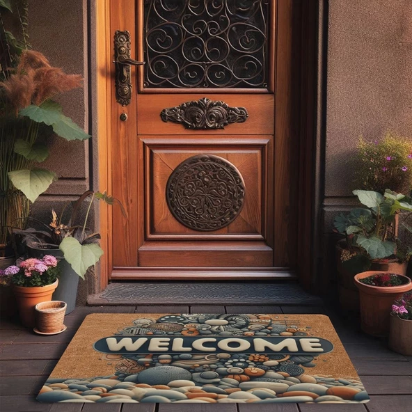 Valerine Life Çakıl Taşları Welcome Kapı Önü Paspası 45x70cm - 3