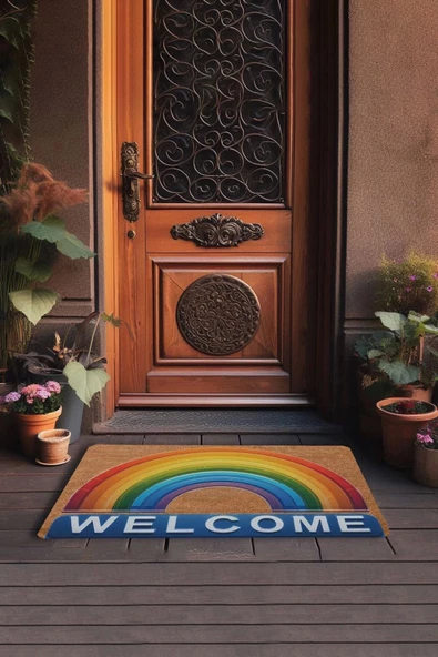 Valerine Life Gökkuşağı Welcome Kapı Önü Paspası 45x70cm - Resim 7