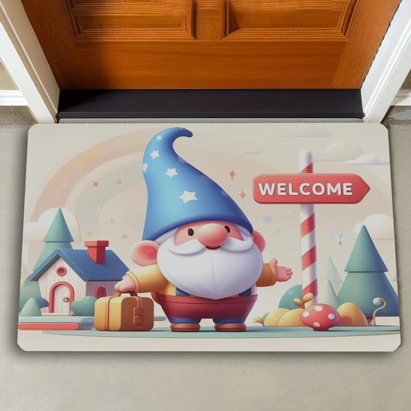 Valerine Life Şirin Cüce Dedesi Welcome Kapı Önü Paspası 45x70cm - 2