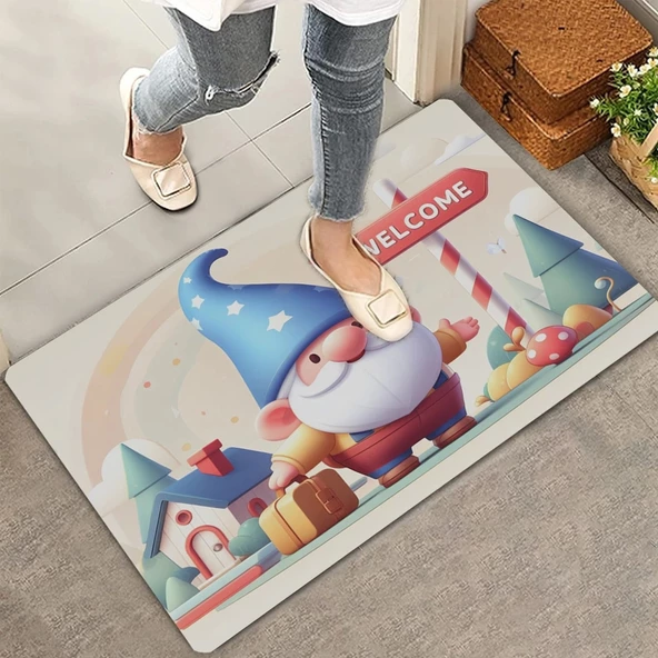 Valerine Life Şirin Cüce Dedesi Welcome Kapı Önü Paspası 45x70cm