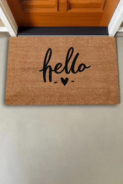 Valerine Life Hello Kalp Welcome Hoş Geldiniz Kapı Önü Paspası 45x70cm - 2