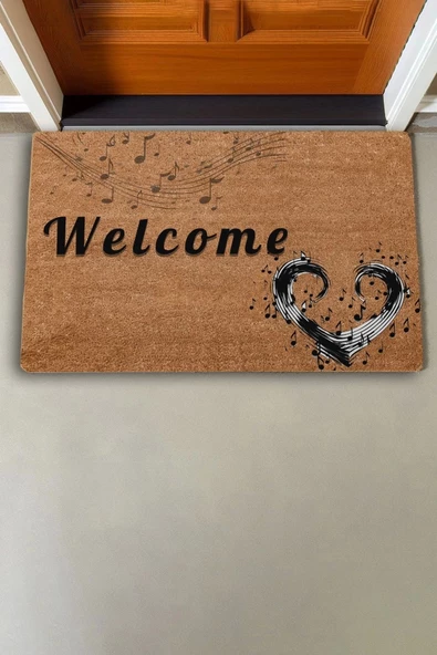 Valerine Life Müzik Aşkı Welcome Kapı Önü Paspası 45x70cm - Resim 2