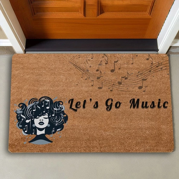 Valerine Life Let's Go Music ve Notalar Kapı Önü Paspası 45x70cm - 2